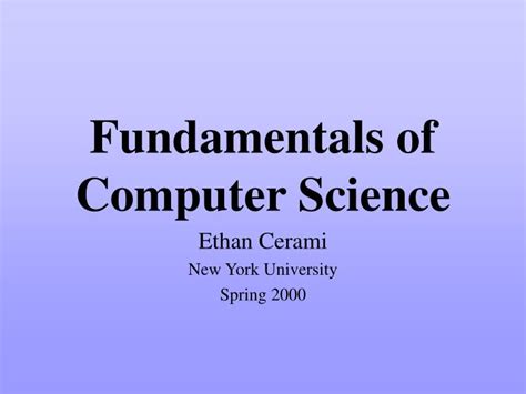 Ppt Fundamentals Of Computer Science Powerpoint Presentation Free