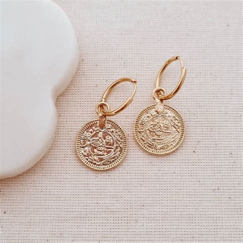 Ottoman Coin Hoop Earrings By Misskukie Notonthehighstreet Com