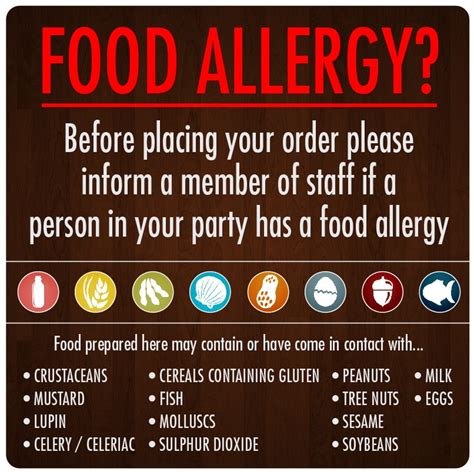 Free Printable Food Allergy Warning Signs Printable Templates By Nora