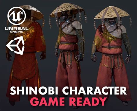 Shinobi Pbr Game Character Low Poly D Model Flippednormals My Xxx Hot