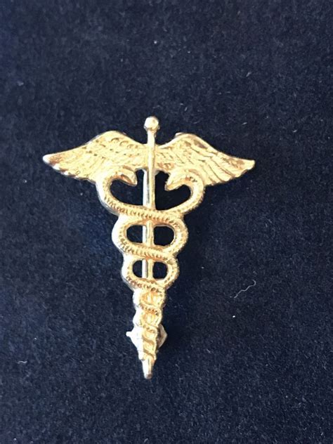 Vintage Medical Medic Caduceus Pin Brooch Staff Of Hermes Pin