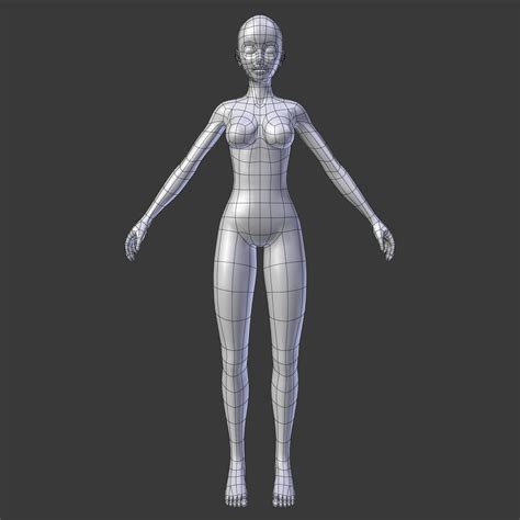 Stylized Humanoid Base Mesh Female 3d Model 3d Model Character Modeling 3d Model Character