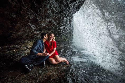 Waterfall Engagement Photos Minneapolis Wedding Photographers