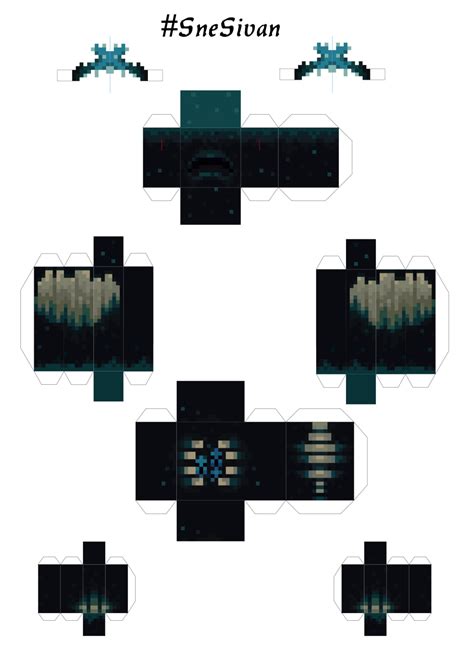 Warden — Imgbb Papercraft Minecraft Skin Minecraft Printables