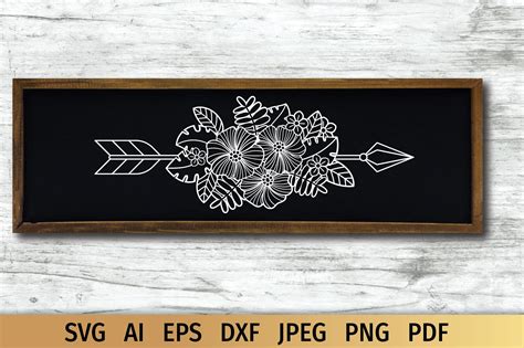 Boho Svg Floral Arrow Svg Flower Svg Intricate Design Etsy Ireland