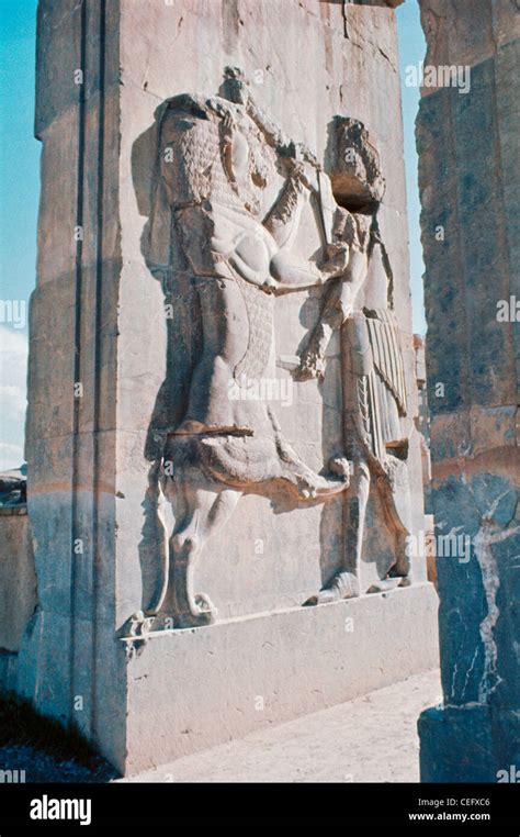 Iran Persepolis Entrance To The Palace Of Xerxes With Intentionally