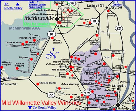 Map To The Wineries Of Oregons Mid Willamette Valley Mcminnville Ava