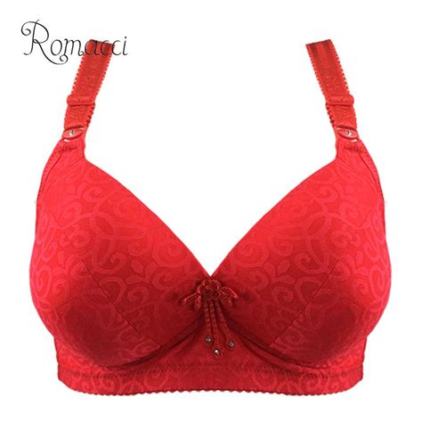 Buy Romacci Sexy Women Plus Size Bra Solid Lace Floral