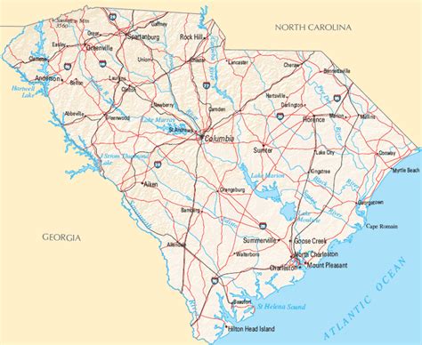 South Carolina Map Map Of South Carolina