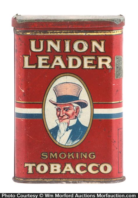Union Leader Tobacco Tin Antique Advertising