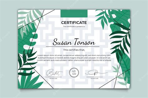 Free Vector Floral Design Certificate Template