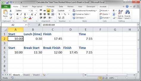 Excel Timesheet Formula In Out Lunch Excel Templates