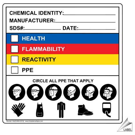 Chemical Identity Manufacturer SDS Label HAZCHEM