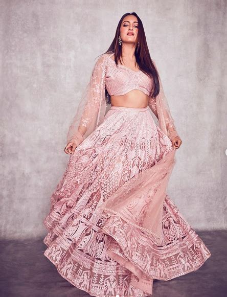 Sonakshi Sinha In A Pink Embroidered Lehenga Lady Selection Inc