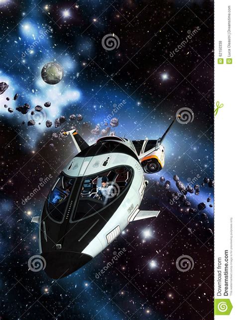 Spaceship capital limited is the promoter of spaceship super. Spaceship And Asteroid Field Stock Illustration - Image ...