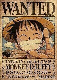 The Wanted Poster For One Piece S Monkey D Luffy Is Shown