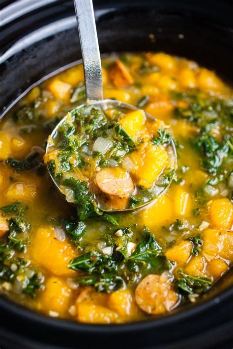 Butternut Squash Sausage And Kale Soup Sugar And Soul