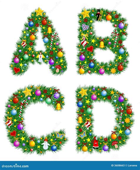 Christmas Alphabet Stock Vector Illustration Of Capital 3608663