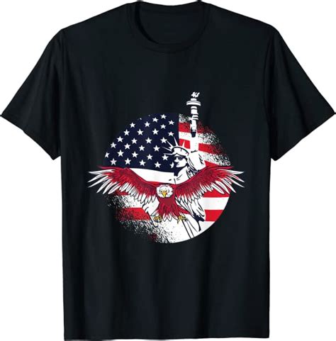 Usa Freedom Flag With Eagle Tee Great T For Men And