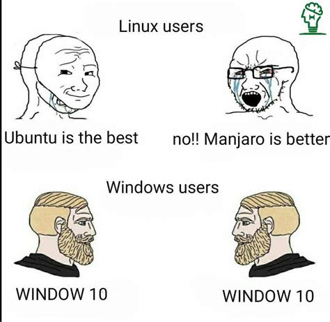 Linux And Windows Users 😂 Chad Funny Memes Memes