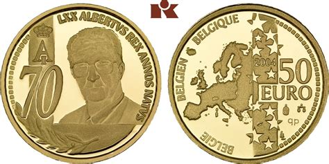Belgien 50 Euro 2004 Albert Ii 1993 2013 Polierte Platte Im