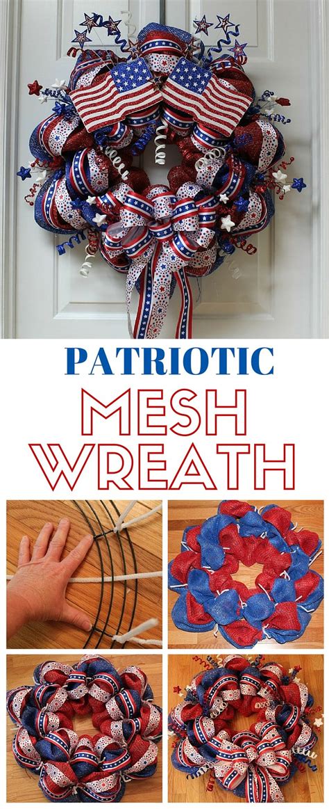 How To Make A Patriotic Mesh Wreath Crafty Blog Stalker Patriotic