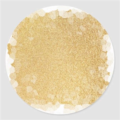 Glamour Elegant Faux Gold Glitter Blank Template Classic Round Sticker