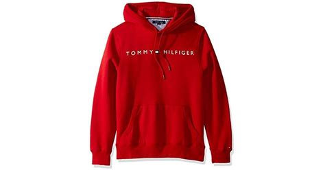 Tommy Hilfiger Thd Hoodie Sweatshirt In Red For Men Lyst