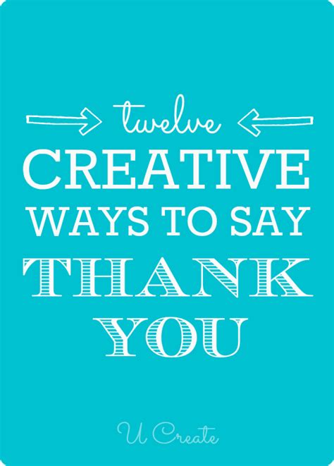 Creative Ways To Say Thank You U Create Artofit