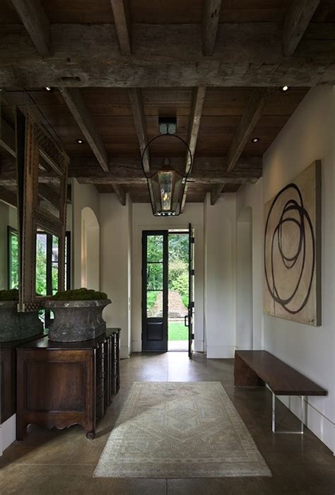 Exposed ceiling beams add visual interest, textural detail, and a framing quality that makes other elements pop. Rustic Exposed Beams Ceiling - Cottage - entrance/foyer ...