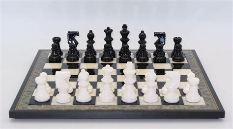 15 Inch Scali Alabaster Chess Set In Wood Frame In 2023 Chess Board