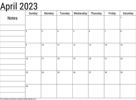 April 2023 Calendar With Notes Get Latest Map Update