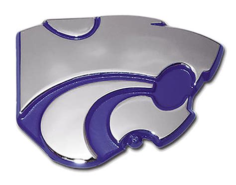 Kansas State Wildcats Powercat Purple Edges Metal Emblem Amg Emblems