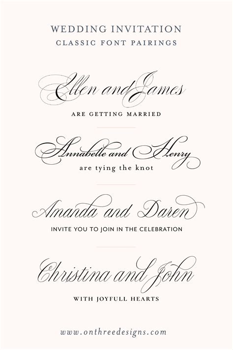 On Three Designs — Our All Time Favorite Fonts Wedding Invitation