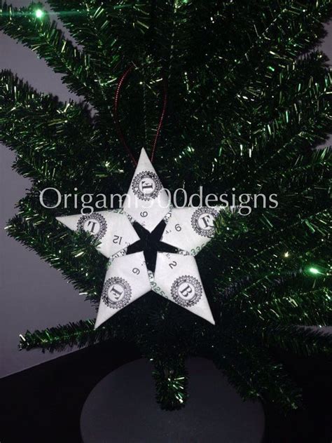 How to make a christmas star out of a dollar bill. Dollar Origami STAR Christmas Tree Ornament | Money origami, Origami christmas tree, Dollar origami