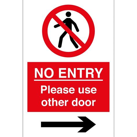 Kunst Sign Poster Print Notice No Entry Please Use Other Door Entrance