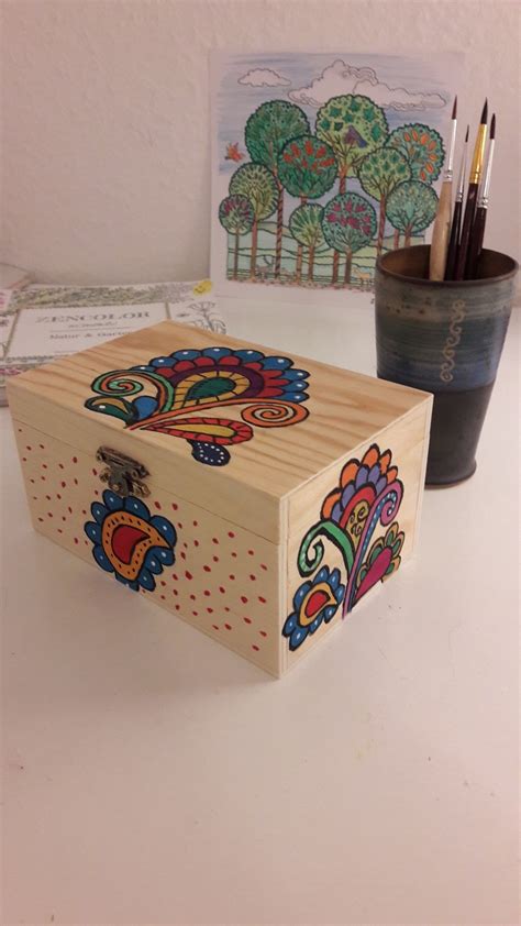 Acryl Painting On Wooden Box Malen Und Zeichnen Kiste Zeichnen