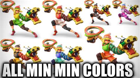 All Min Min Colors From Arms In Super Smash Bros Ultimate Youtube