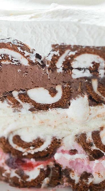 Neapolitan Swiss Roll Ice Cream Cake In 2022 Specialty Cakes Ice