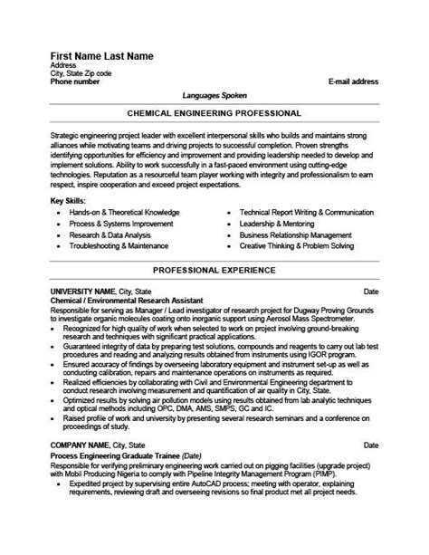 chemical engineer resume template premium resume samples