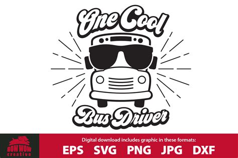 One Cool Bus Driver - SVG, EPS, JPG, PNG, DXF cutting files