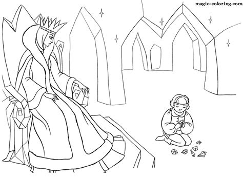 magic coloring  snow queen coloring pages