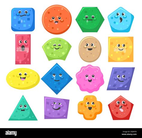 Funny Kids Shapes Objects Stock Vector Image And Art Alamy