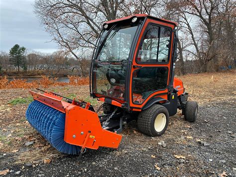 Kubota F Enclosed X Ride On Snow Blower Sweeper Tractor