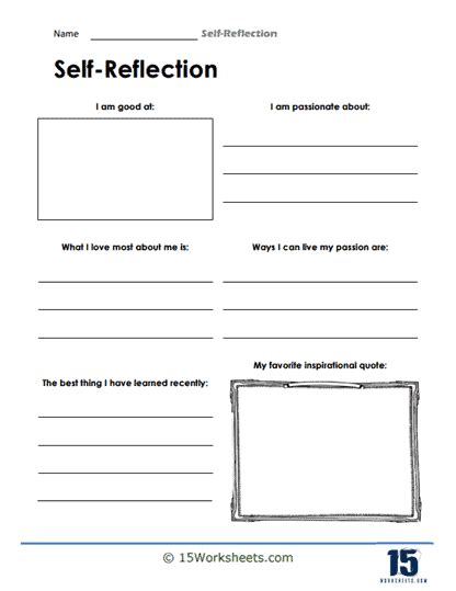 Self Reflection Worksheets 15
