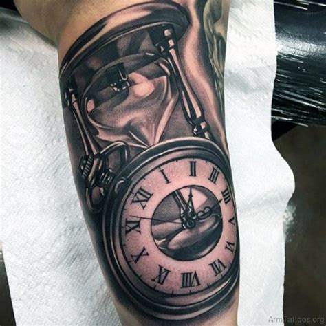hourglass tattoo watch tattoos clock tattoo