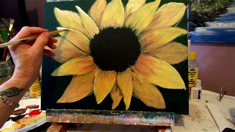 How To Paint A Sunflower With Acrylics Sunflower