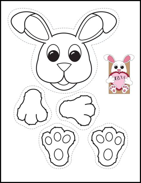 All you need to do to complete this bunny head is draw in the face. A FREEBIE for Valentine's Day - Make Take & Teach