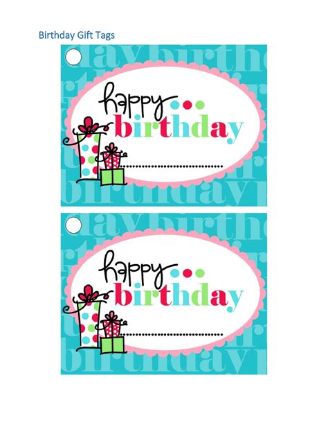 Printable Gift Tags For Birthday