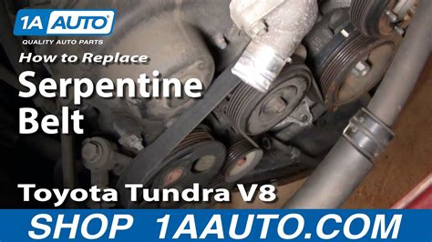 How To Replace Serpentine Belt 2000 02 Toyota Tundra V8 1A Auto